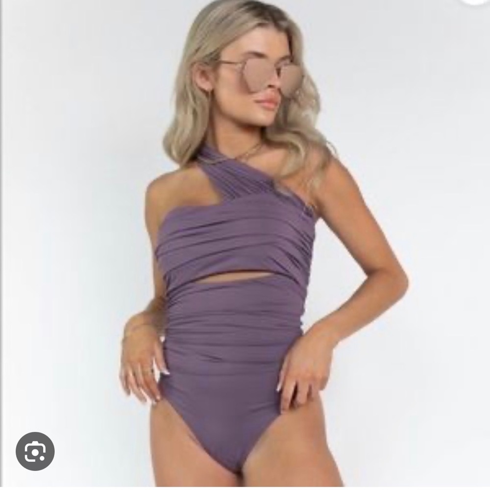 Kittenish One Piece Swimsuit - Lilac